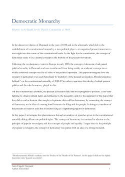 Rhetoric in the Battle for the Danish Constitution of 1849