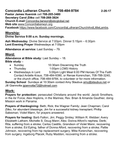 2/26/17 News - Concordia Lutheran Church Berwyn, IL