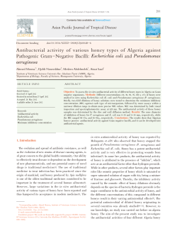 Antibacterial activity of various honey types of Algeria against