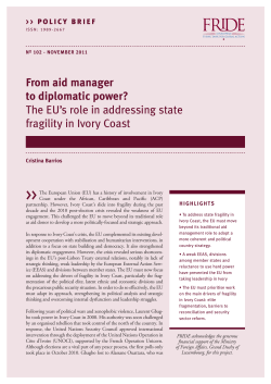 From aid manager to diplomatic power? The EU`s role in addressing