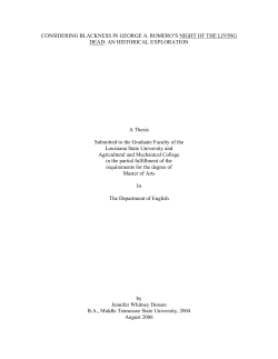 CONSIDERING BLACKNESS IN GEORGE A. ROMERO`S NIGHT OF