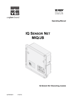 YSI IQ SensorNet MIQ JB Module User Manual