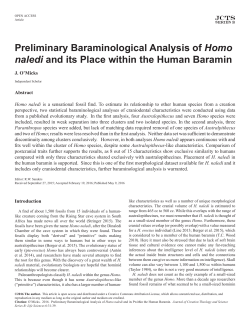 Preliminary Baraminological Analysis of Homo naledi and its Place