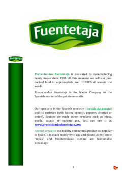 Precocinados Fuentetaja is dedicated to manufacturing ready meals
