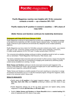 Combined Pacific Readership and circ release