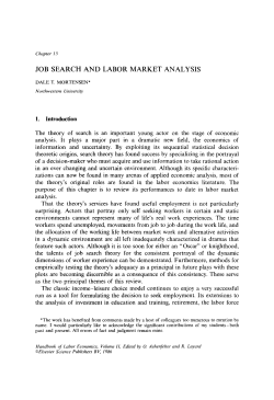 JOB SEARCH AND LABOR MARKET ANALYSIS 1. Introduction The