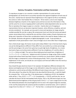 Gamma, Perception, Posterization and Raw Conversion