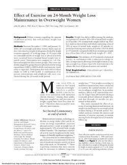 Effect of Exercise on 24-Month Weight Loss Maintenance in