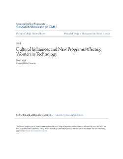 Cultural Influences and New Programs Affecting Women in