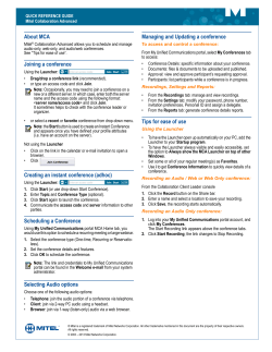 About MCA Joining a conference Creating an instant