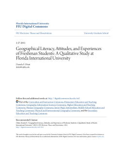 Geographical Literacy, Attitudes, and Experiences of Freshman