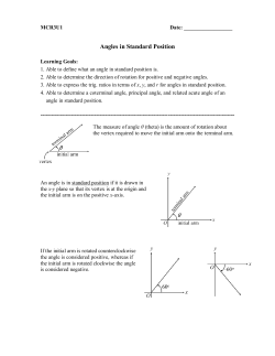Angles in Standard Position