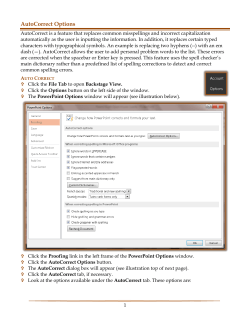 Using AutoCorrect Options