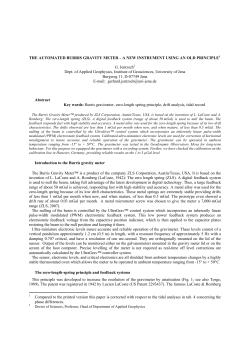 THE AUTOMATED BURRIS GRAVITY METER &ndash; A NEW