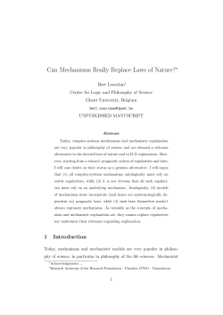 Can Mechanisms Really Replace Laws of Nature?