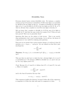 Divisibility Tests