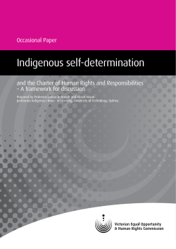 Indigenous self-determination - Victorian Equal Opportunity and