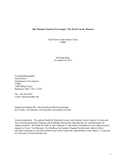 Slot Machine Payback Percentages - Economics