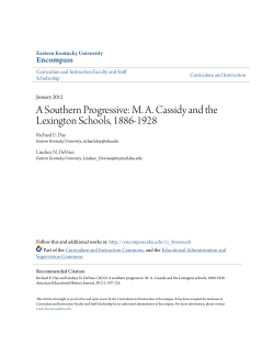 A Southern Progressive: MA Cassidy and the - Encompass