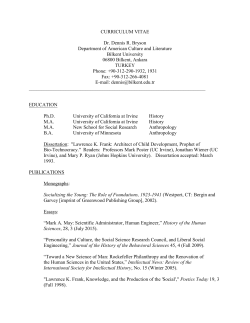 Full Curriculum Vitae (CV) - Department of American Culture and