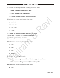 Page 1 of 41 Q1: Consider the following statements regarding