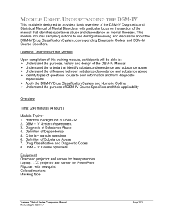 module eight: understanding the dsm-iv