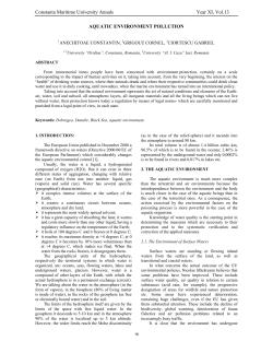 Constanta Maritime University Annals Year XI, Vol.13 AQUATIC