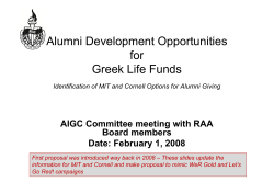 Alumni Development Opportunities for Greek Life Funds