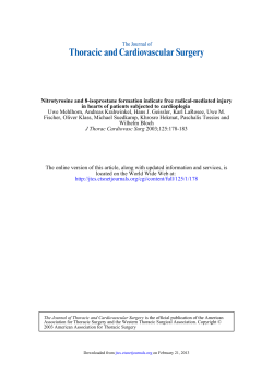 Nitrotyrosine and 8-isoprostane formation indicate free radical