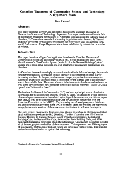 Canadian Thesaurus of Construction Science and Technology: A