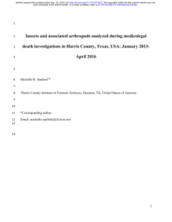 Insects and associated arthropods analyzed during