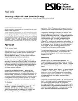 PSIG 05A2 Selecting an Effective Leak Detection Strategy