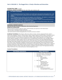 Unit 4: ENGLISH 11&ndash; The Rugged Hero: A Study of Realism and