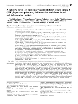 A selective novel low-molecular-weight inhibitor of I&kappa;B kinase