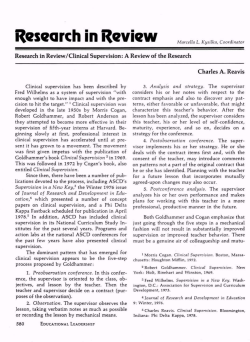 Research in Review/Clinical Supervision: A Review of the