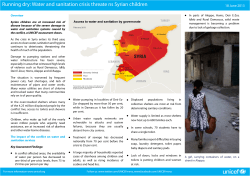 Running dry: Water and sanitation crisis threate ns Syrian children