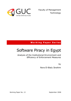 Software Piracy in Egypt - The German University in Cairo