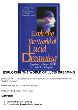 EXPLORING THE WORLD OF LUCID DREAMING