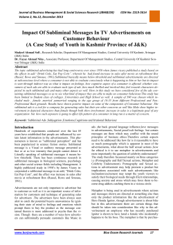 Impact Of Subliminal Messages In TV