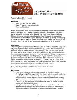 Teaching time: 20-40 minutes Materials: &bull; Vacu Vin 0.65 Liter Tea