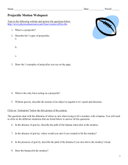 Projectile Motion Webquest