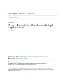 Personal Responsibility of Members of Municipal Legislative Bodies
