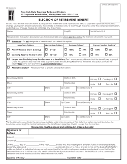 Election of Retirement Benefit