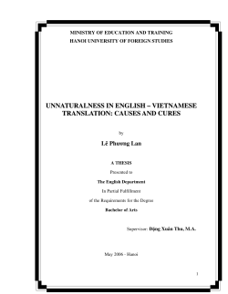 unnaturalness in english – vietnamese translation: causes and
