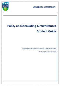 Policy on Extenuating Circumstances Student Guide
