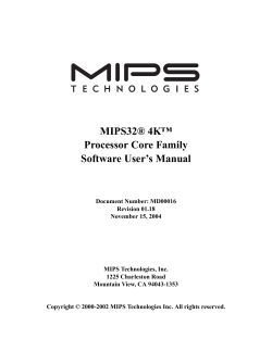 MIPS32&reg; 4K&trade; Processor Core Family Software User`s Manual
