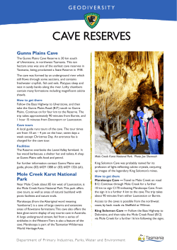 cave reserves - Tasmania Parks and Wildlife