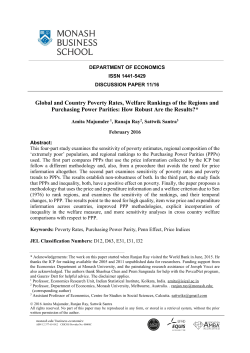 Global and Country Poverty Rates, Welfare
