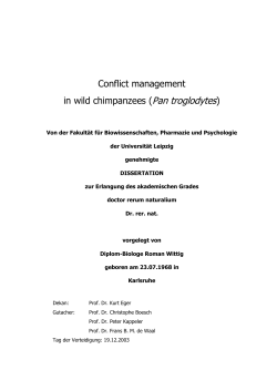 Conflict management in wild chimpanzees (Pan troglodytes)