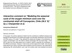 Interactive comment on &ldquo;Modeling the seasonal cycle of the oxygen
